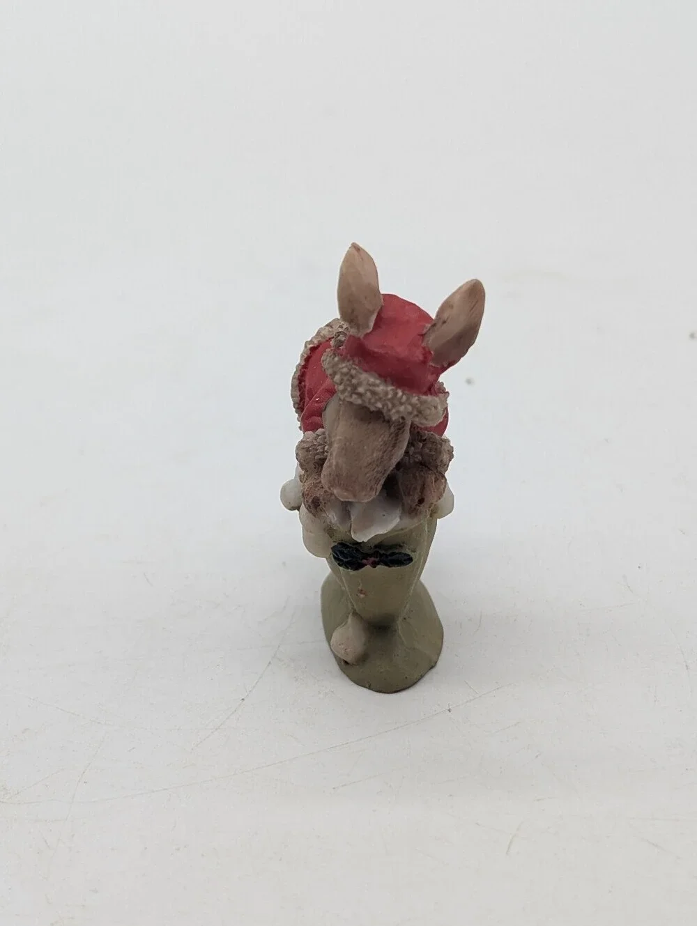Vintage Miniature Christmas Mouse in Teacup Figurine • Whimsical Holiday Kitsch